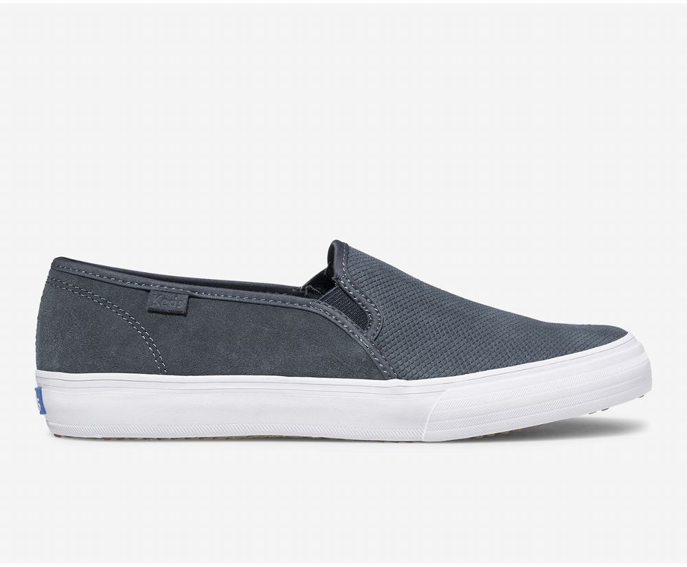 Women's Keds Double Decker Suede Slip Ons Navy 4825730AQ - South Africa